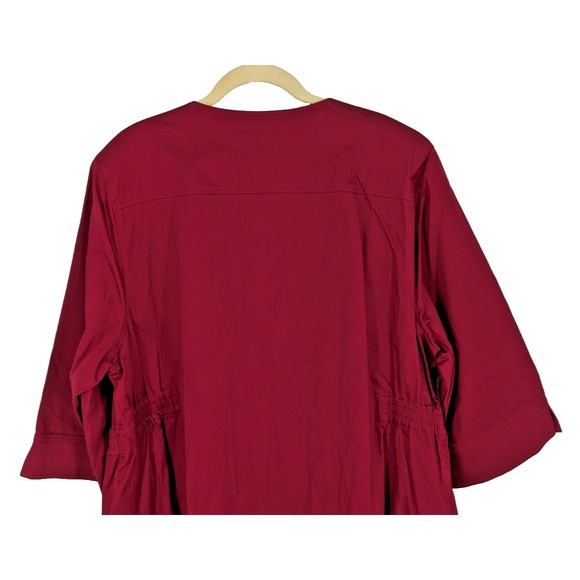 CATHERINES Added Diminsions Top SIZE 1X Burgundy Gold Tone Toggle Closure Retro - Picture 11 of 12